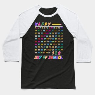 100th day of school teacher kids 100 days math numbers Baseball T-Shirt